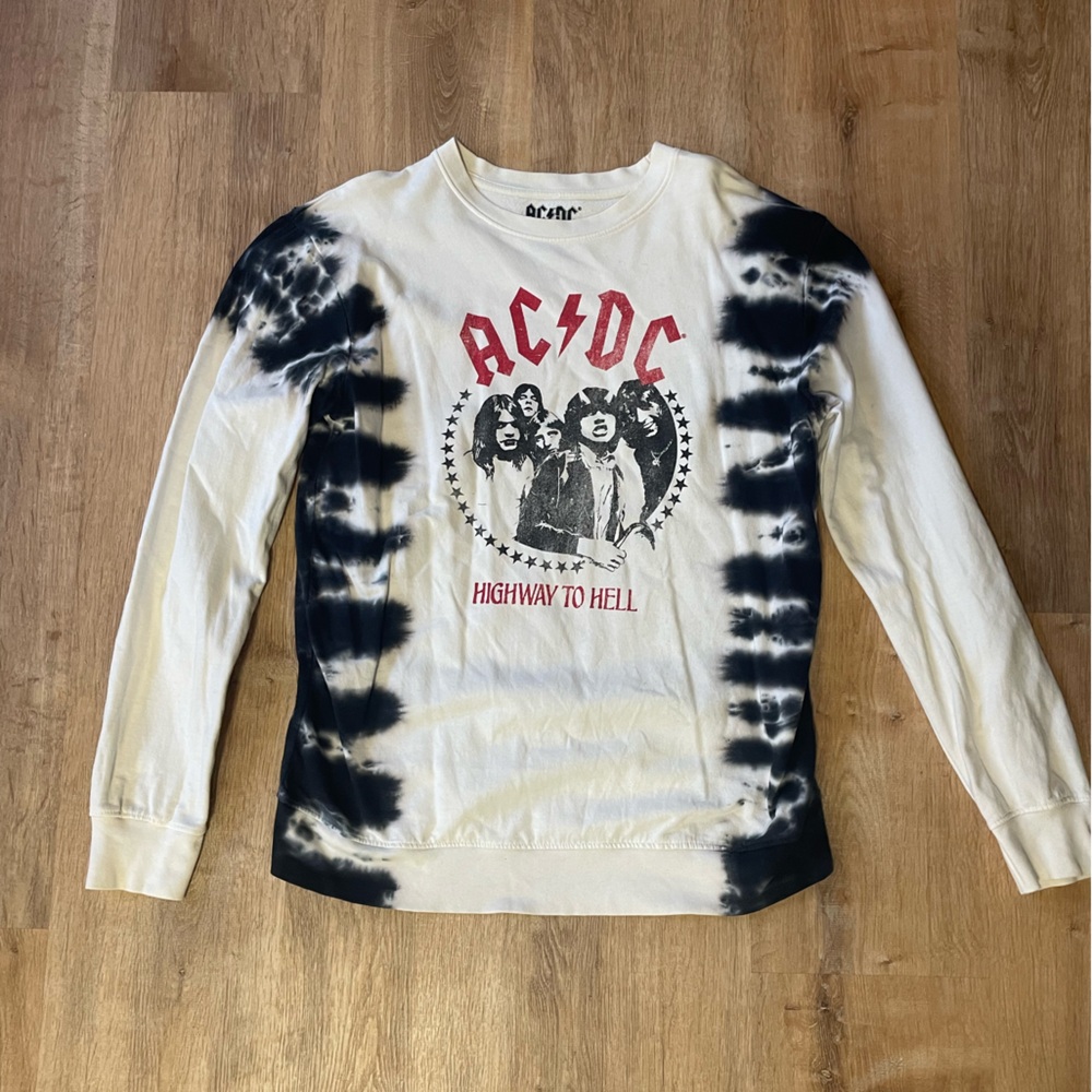 AC/DC Tie-Dye Long Sleeve Sweater